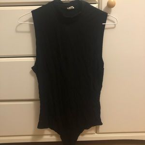 cropped neck turtleneck bodysuit